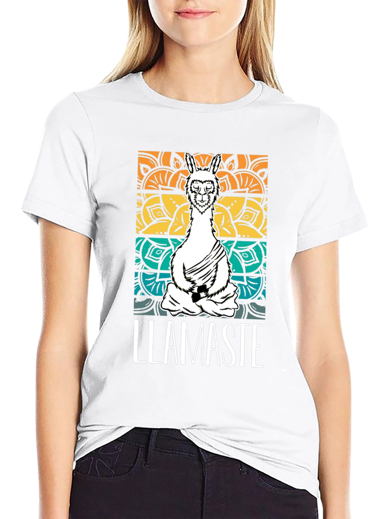 Llamaste Mens Black Graphic T-Shirt