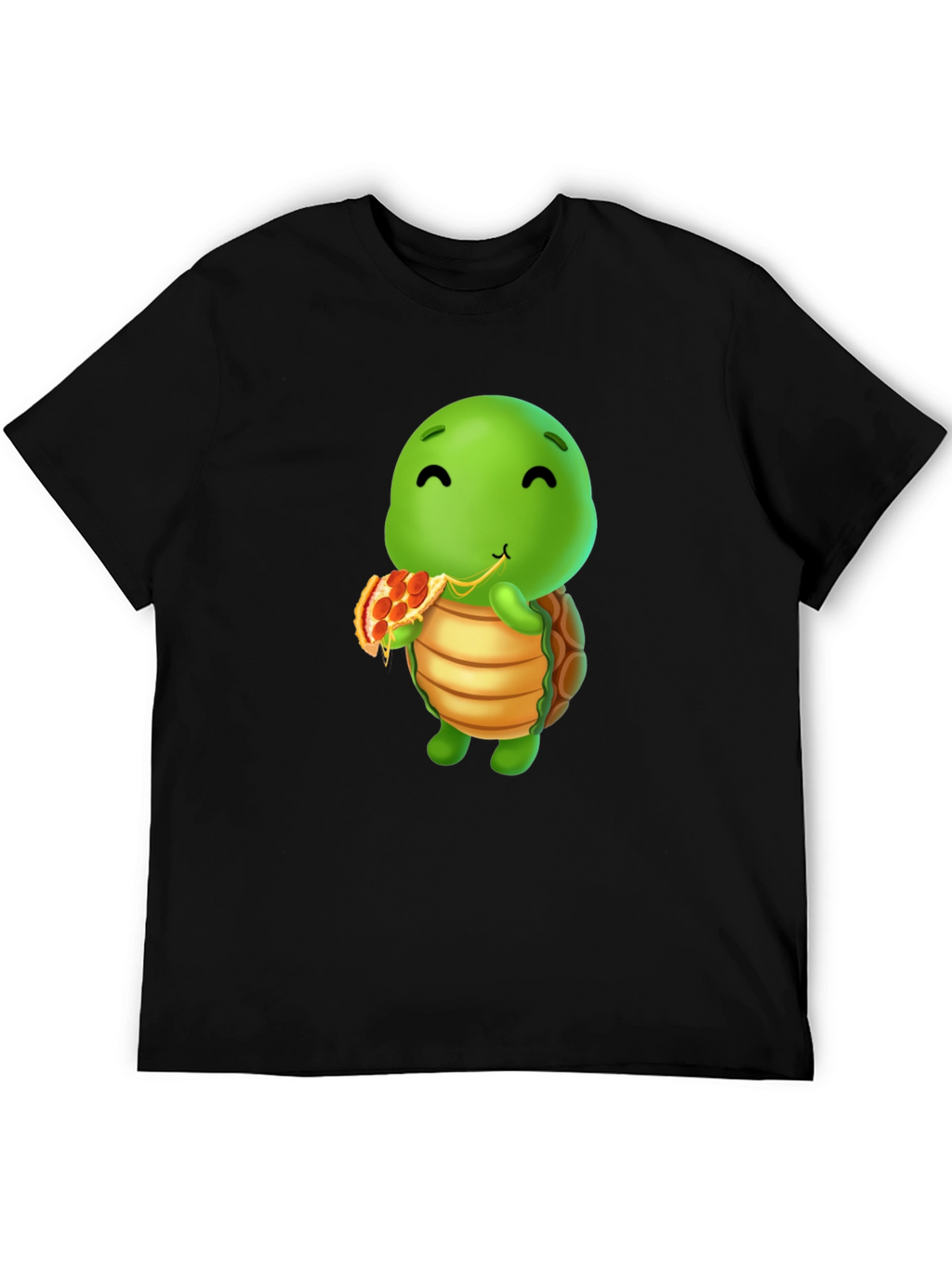 Turtle Eating Pizza Graphic T-Shirt