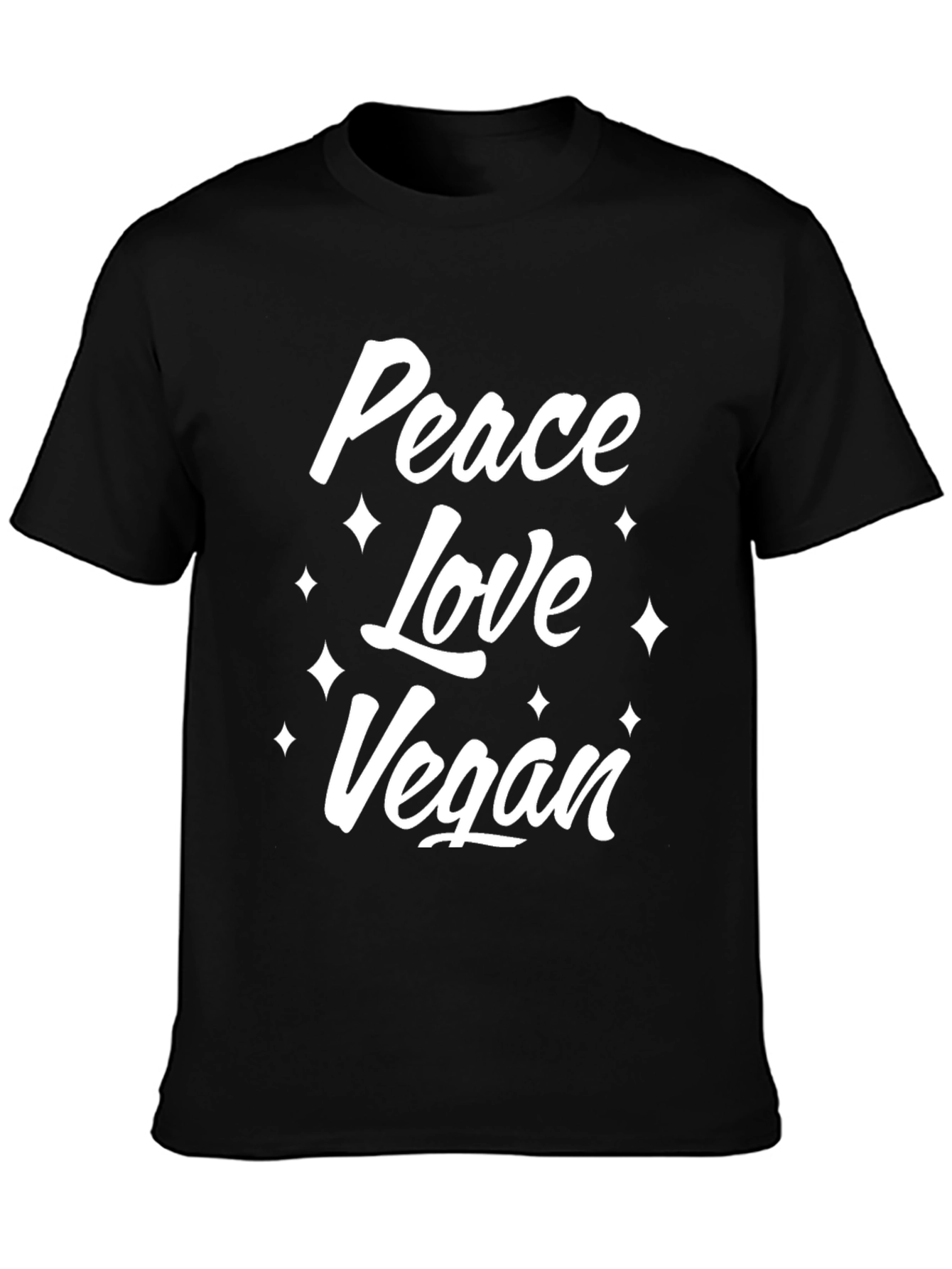 Peace Love Vegan Graphic Tee - Soft Cotton T-Shirt