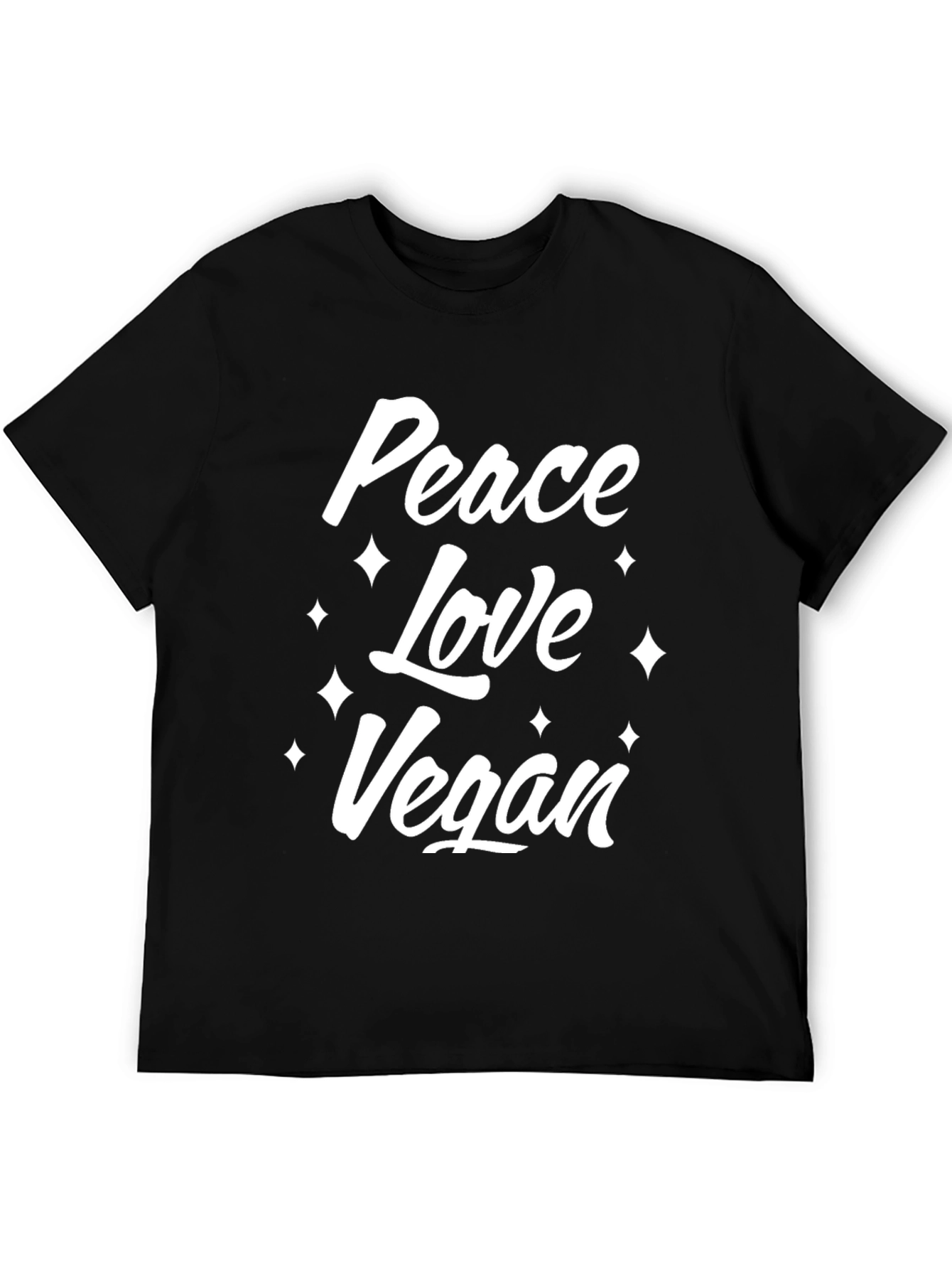 Peace Love Vegan Graphic Tee - Soft Cotton T-Shirt