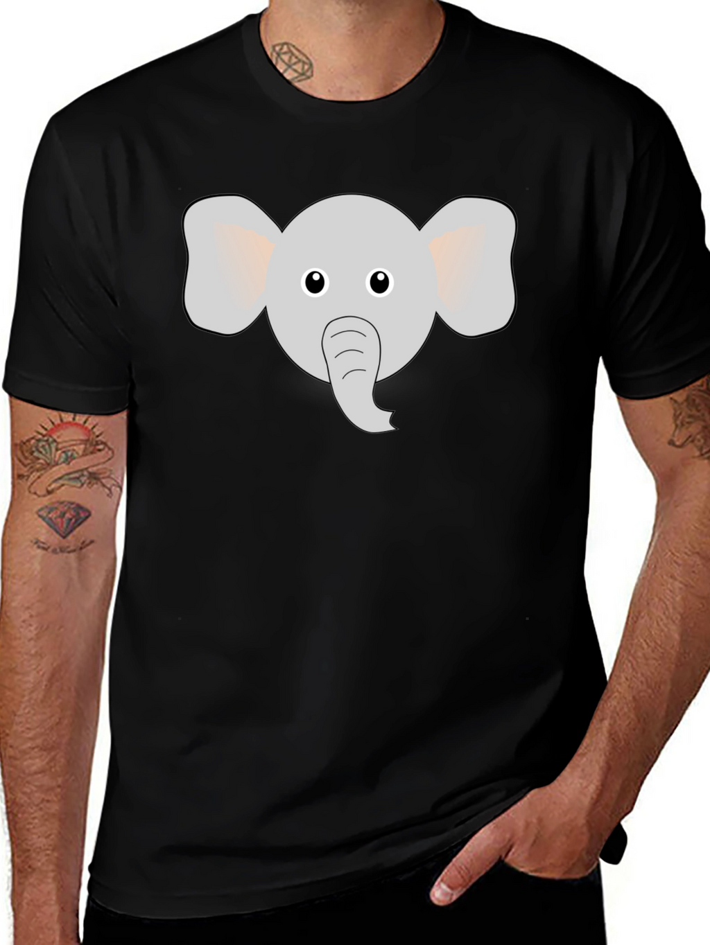 Cute Elephant Graphic Print Mens T-Shirt