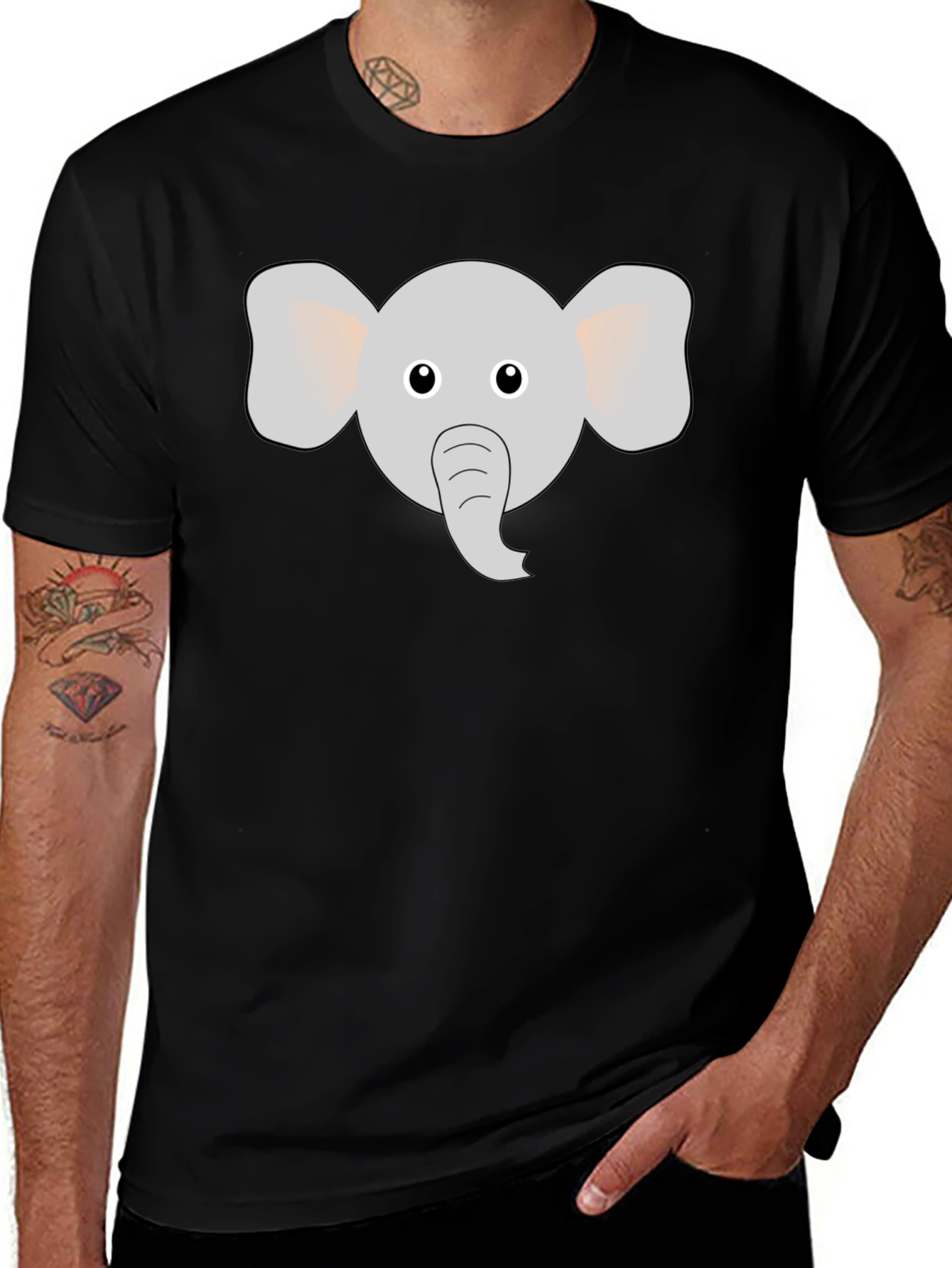 Cute Elephant Graphic Print Mens T-Shirt