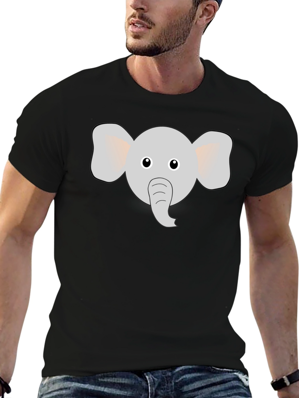 Cute Elephant Graphic Print Mens T-Shirt