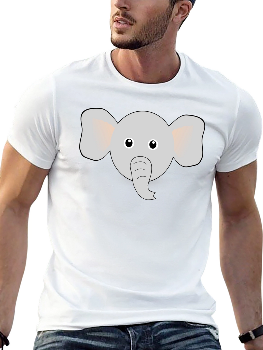 Cute Elephant Graphic Print Mens T-Shirt
