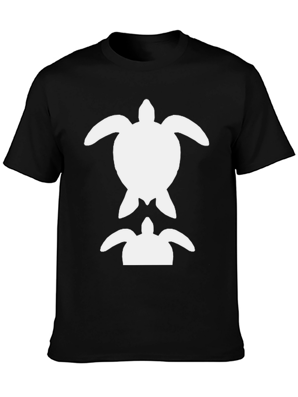 Turtle Graphic Tee - Black Cotton Casual Shirt