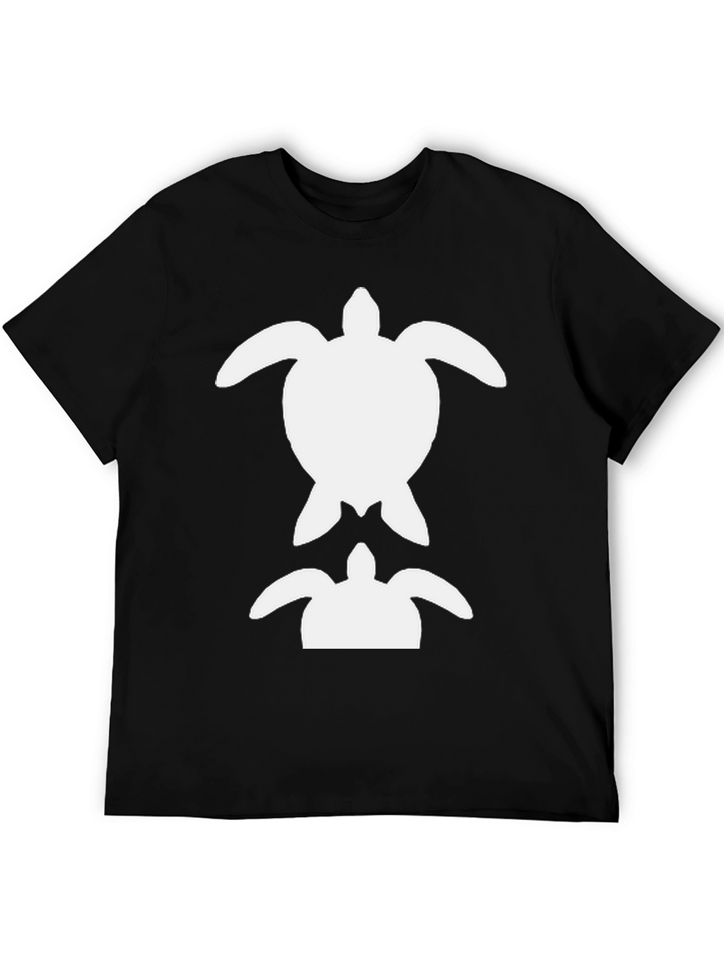Turtle Graphic Tee - Black Cotton Casual Shirt