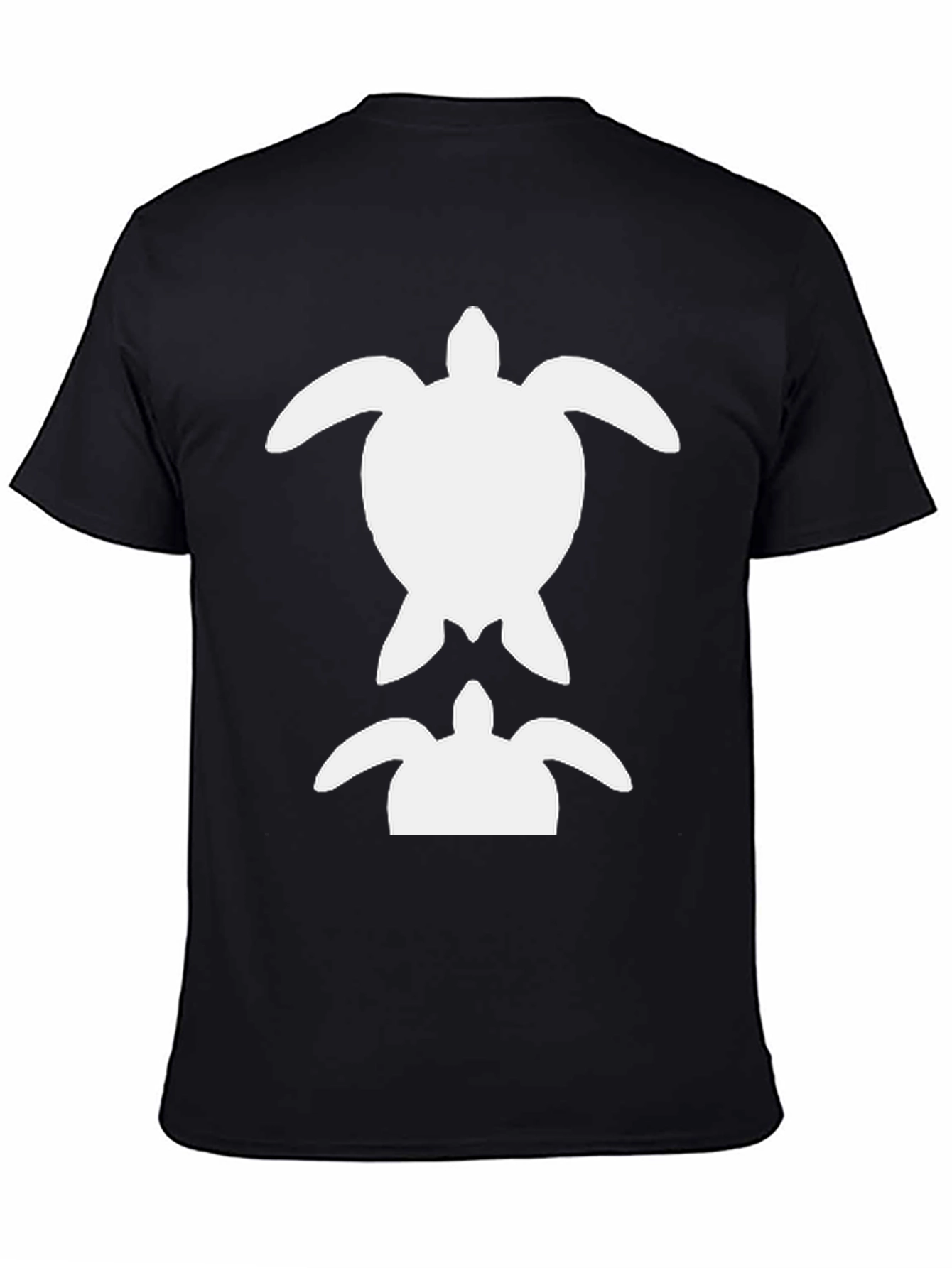 Turtle Graphic Tee - Black Cotton Casual Shirt