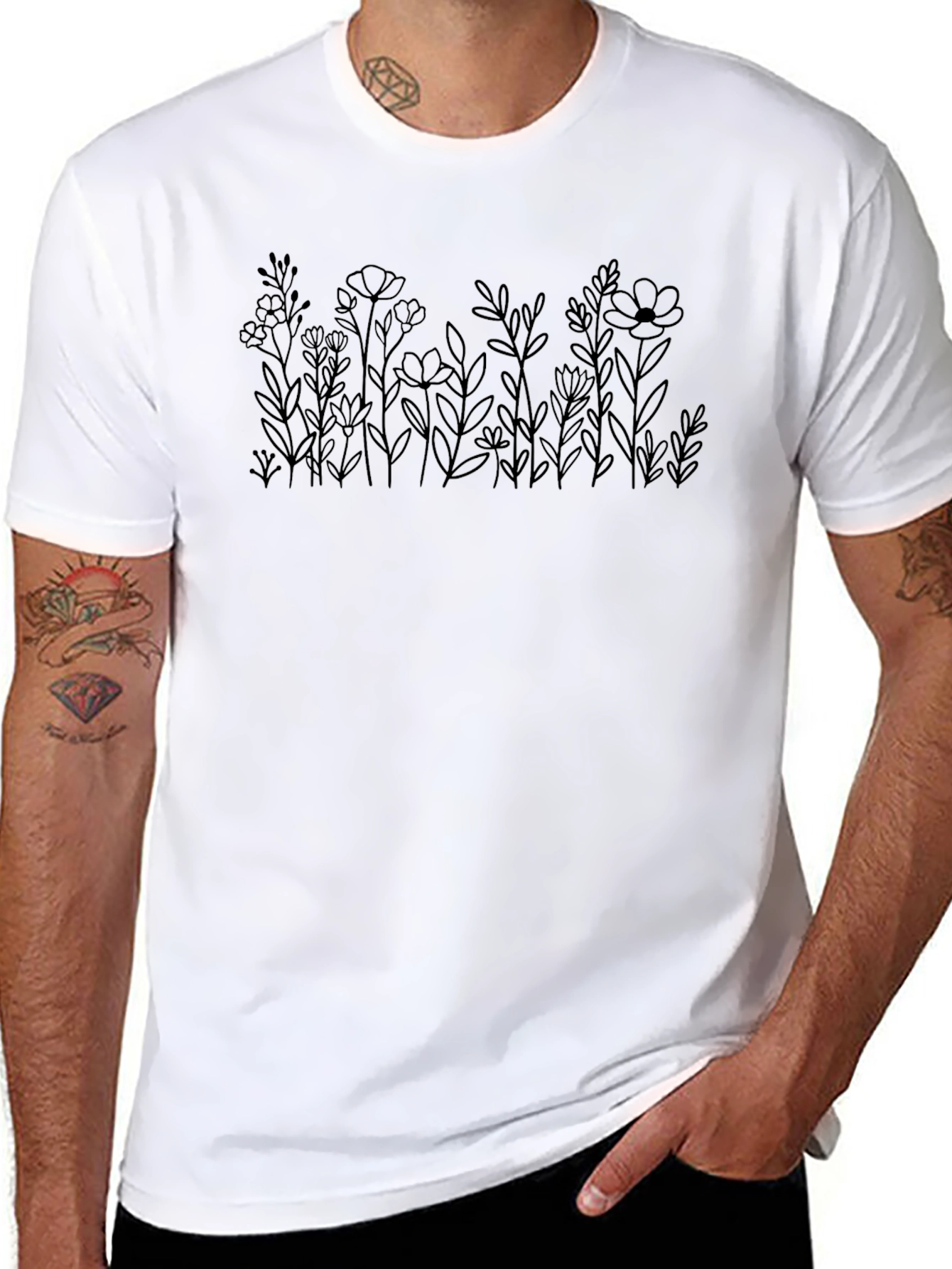 Botanical Line Art T-Shirt