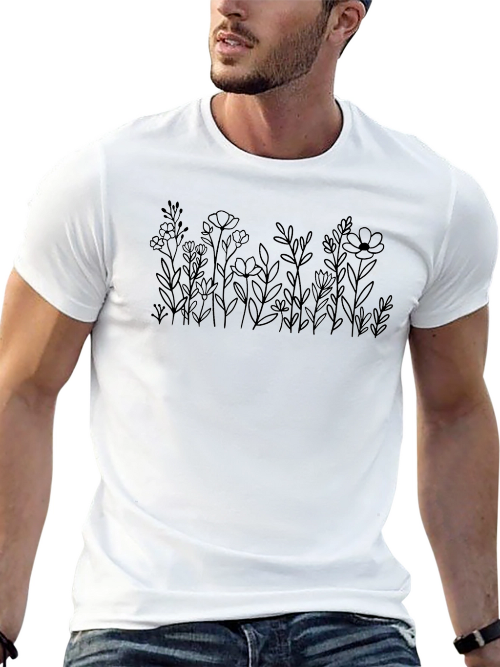 Botanical Line Art T-Shirt