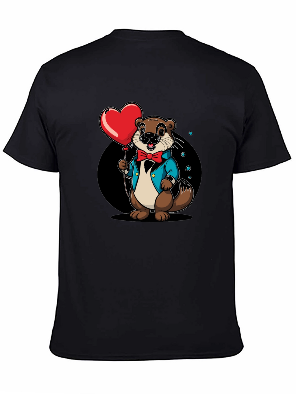 Otter with Heart Balloon Graphic Tee
