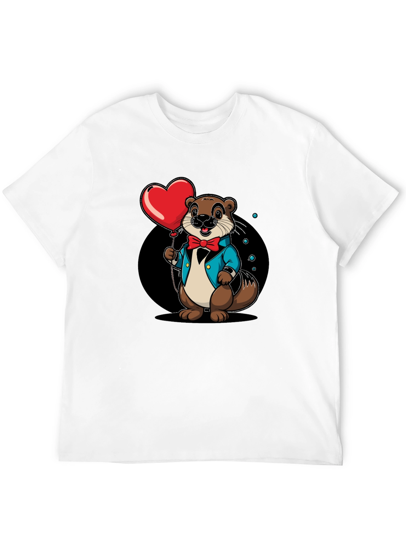 Otter with Heart Balloon Graphic Tee