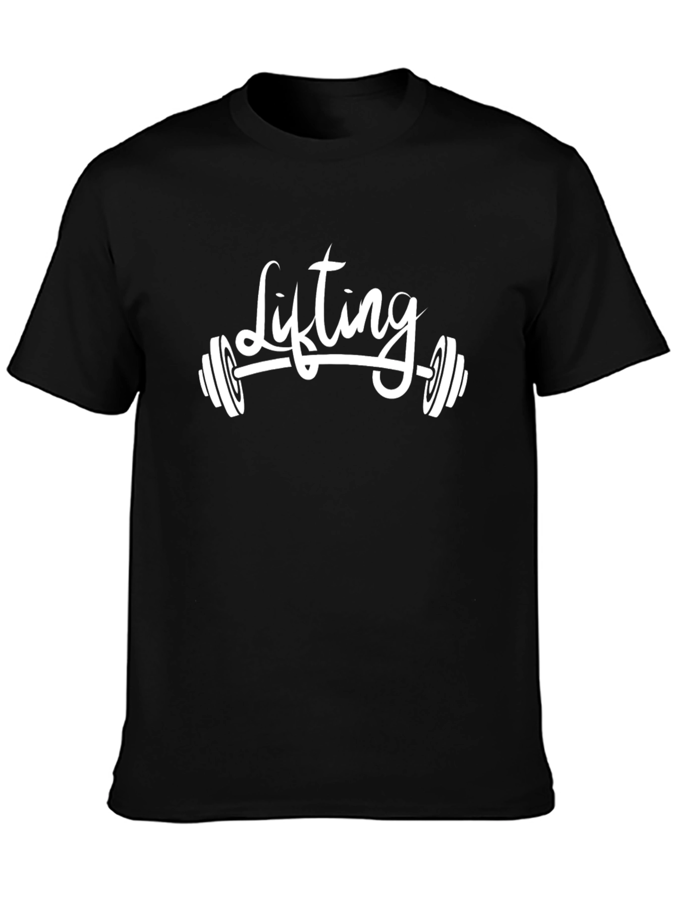 Lifting Weights Graphic Tee - Black Cotton Gym Shirt