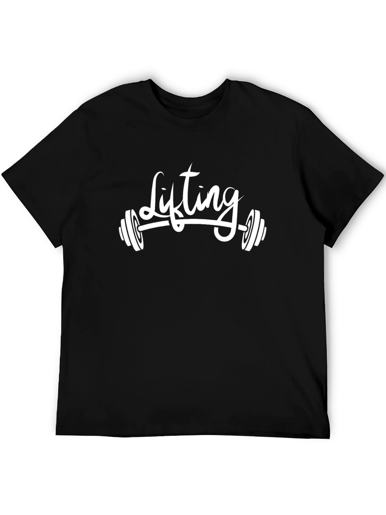 Lifting Weights Graphic Tee - Black Cotton Gym Shirt