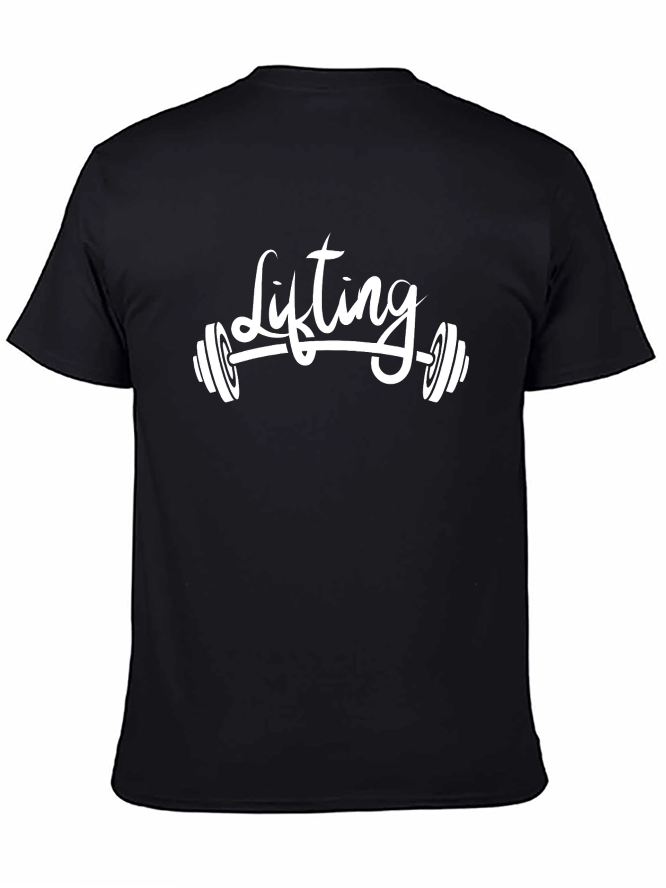 Lifting Weights Graphic Tee - Black Cotton Gym Shirt