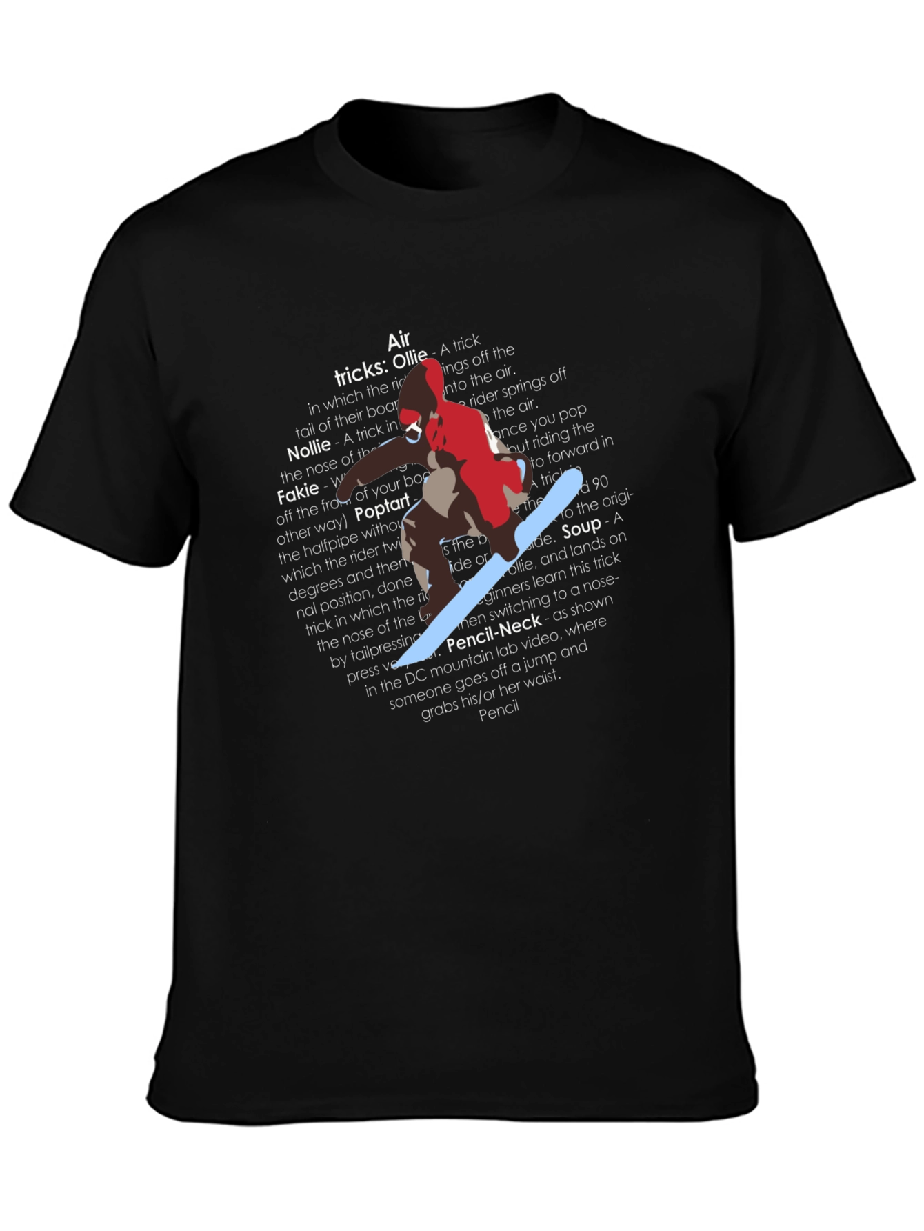 Snowboard Trick List Graphic Tee - Black