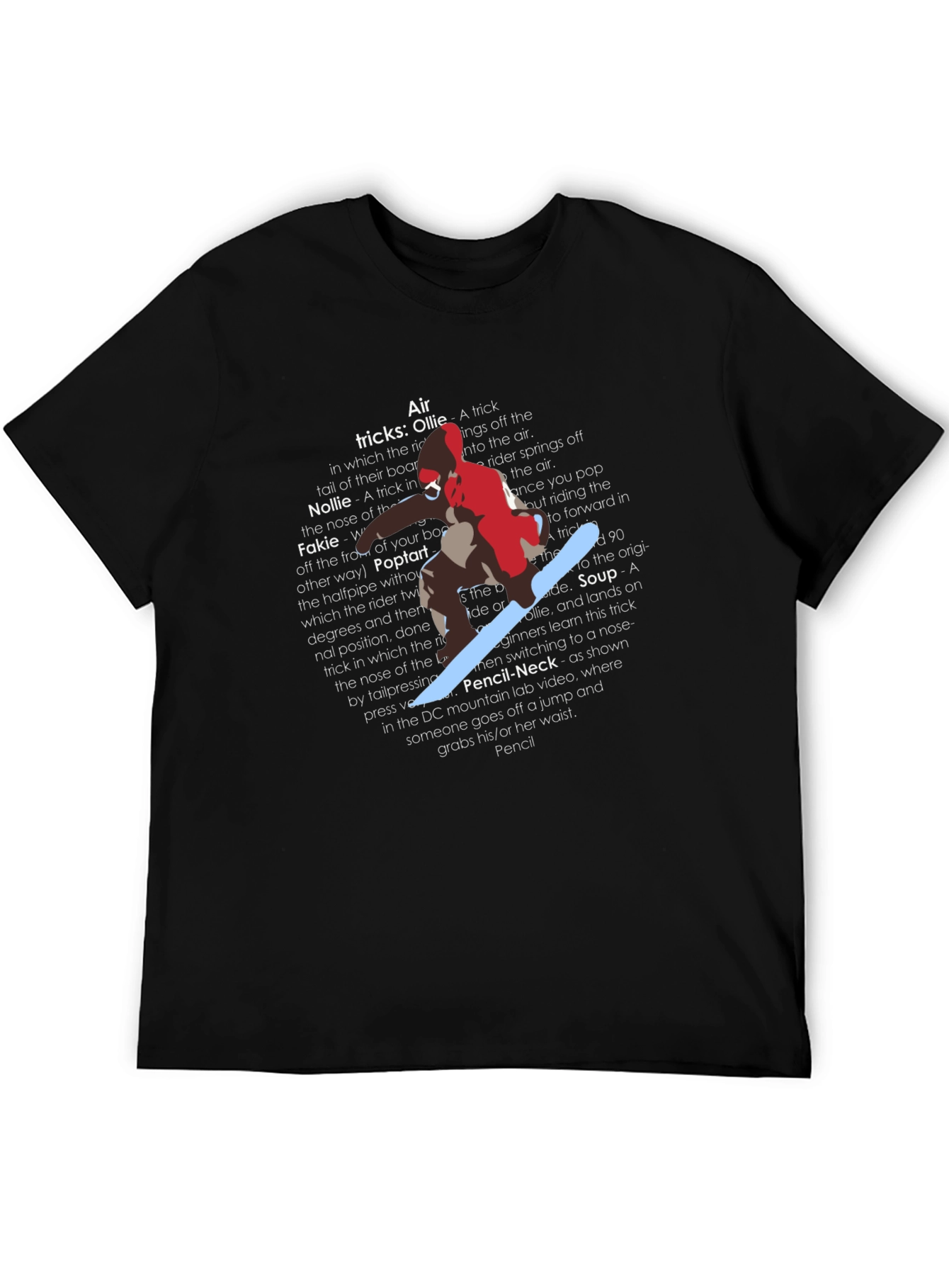 Snowboard Trick List Graphic Tee - Black