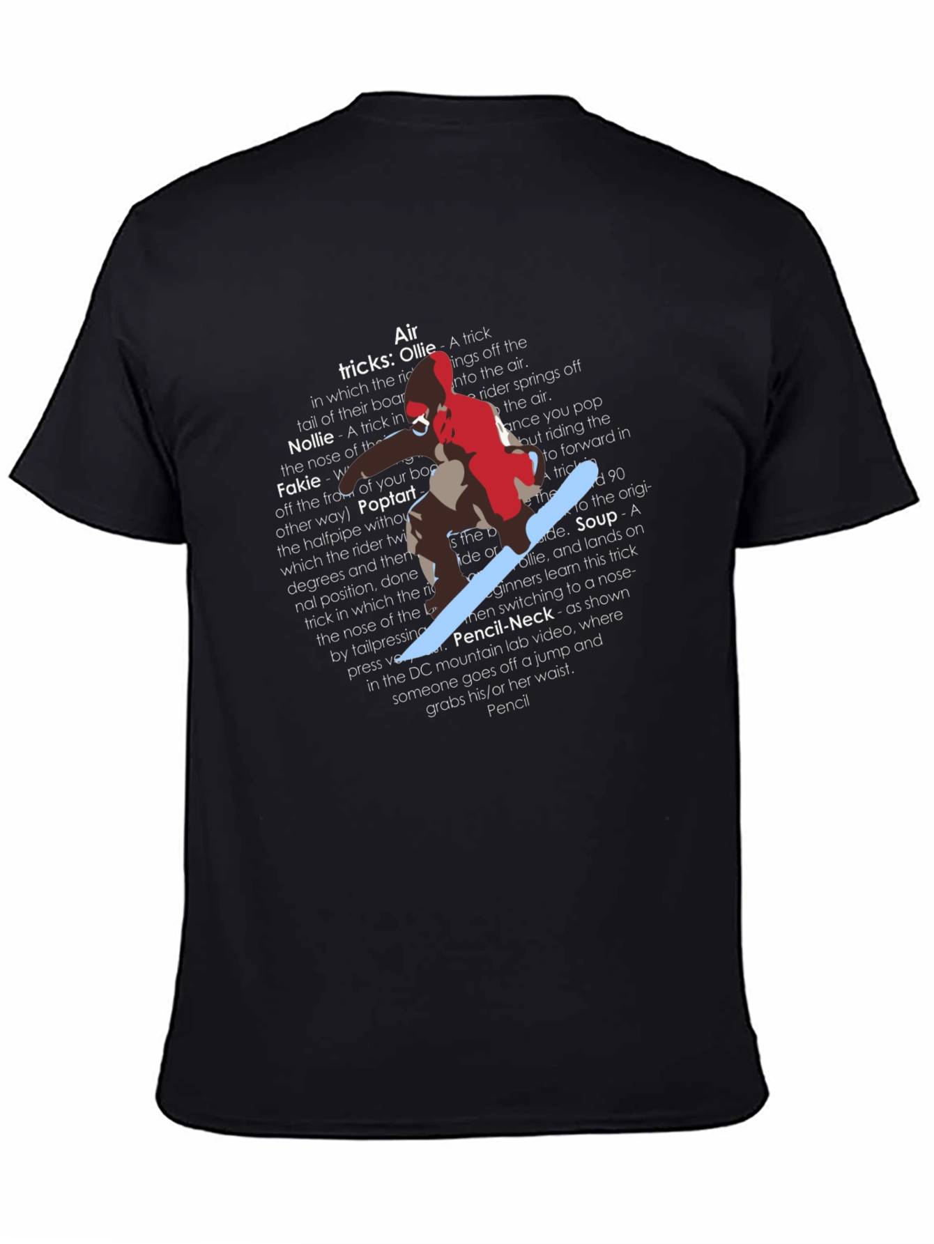 Snowboard Trick List Graphic Tee - Black
