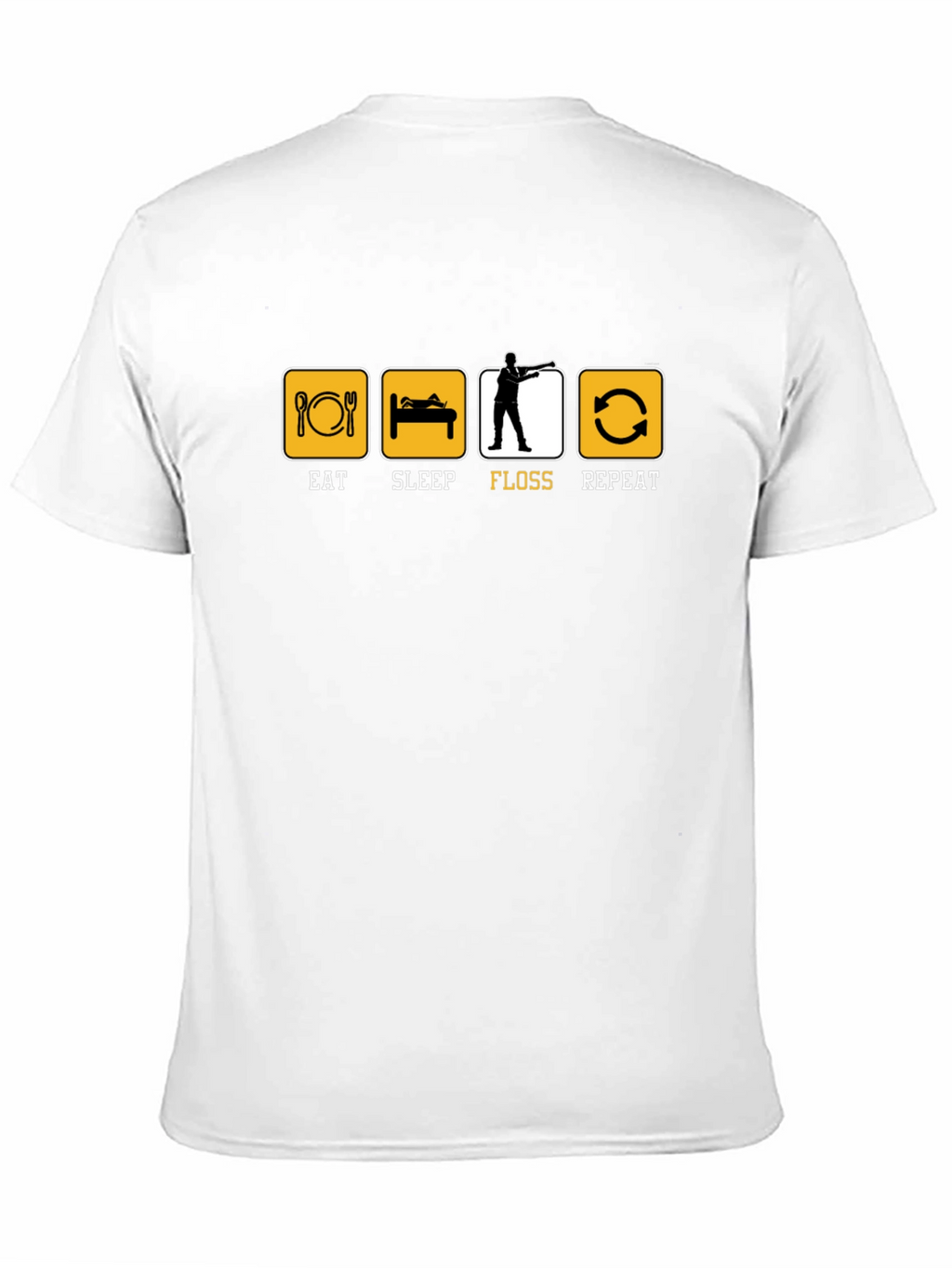 Eat Sleep Floss Repeat T-Shirt - Black Cotton Tee