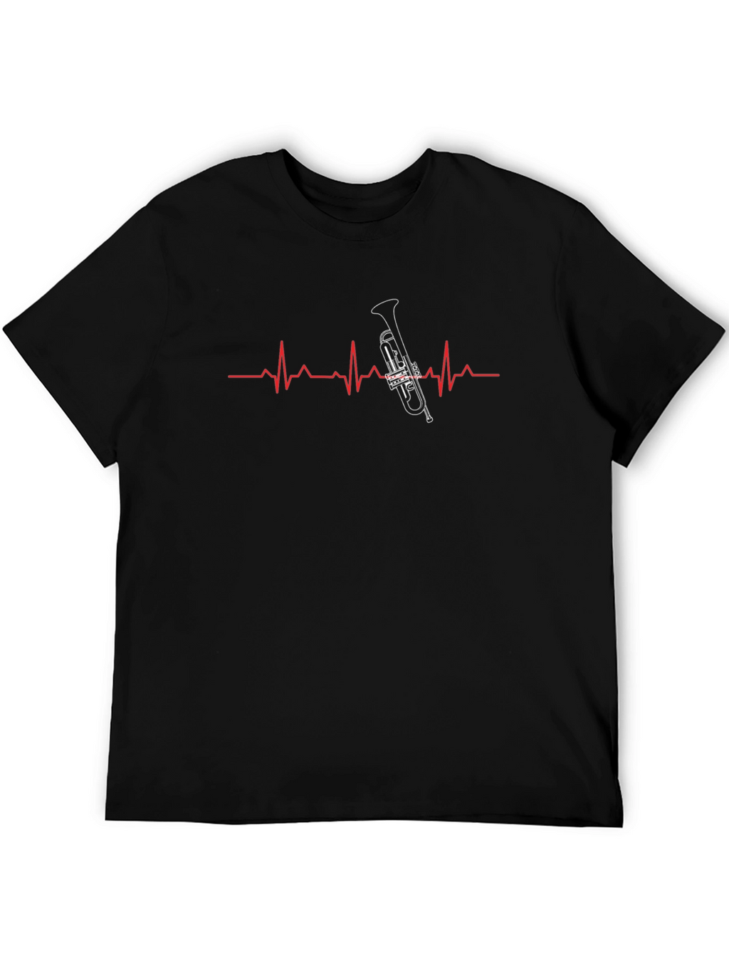 Trumpet Heartbeat Graphic Tee - Black T-Shirt