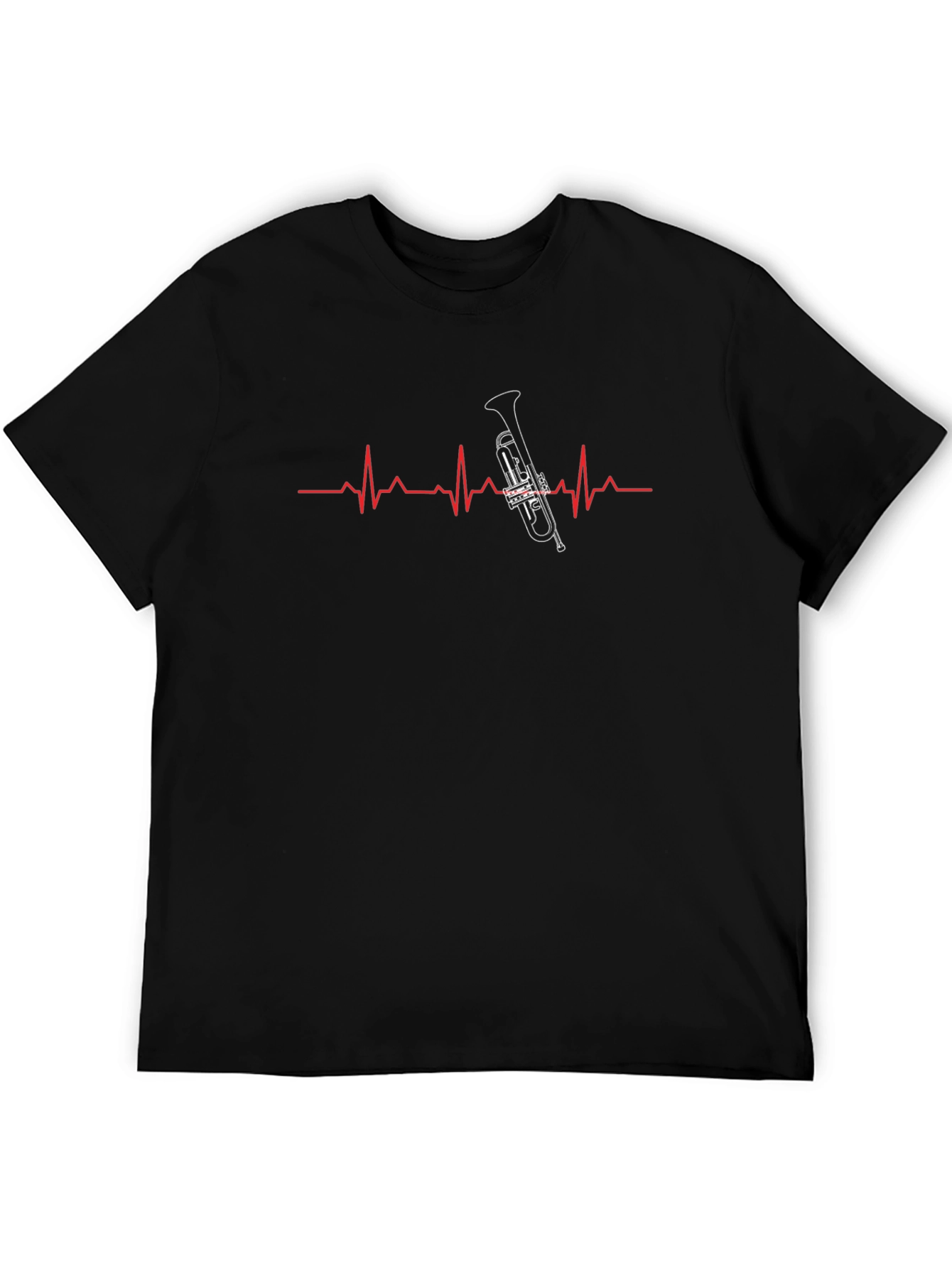 Trumpet Heartbeat Graphic Tee - Black T-Shirt