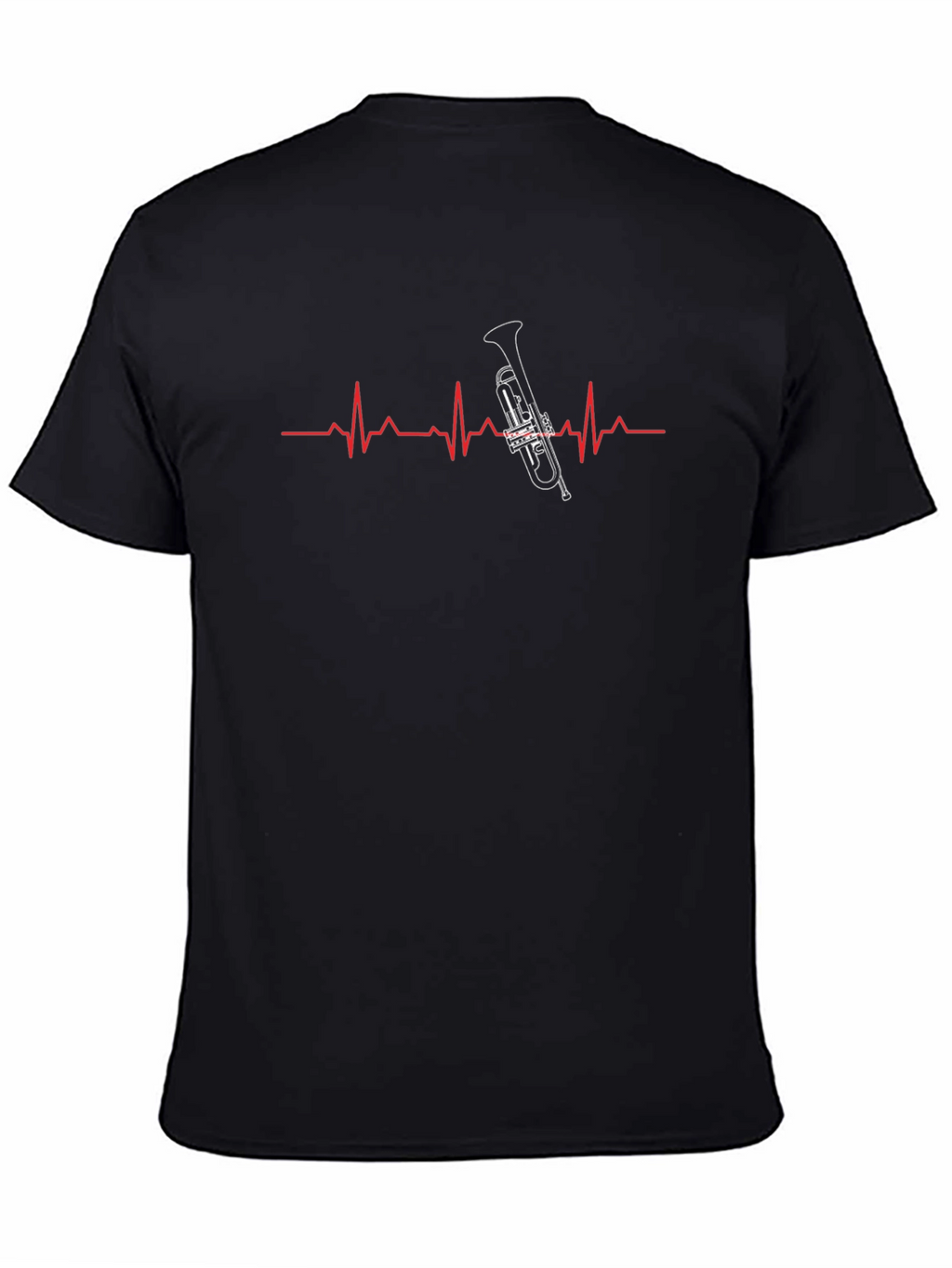 Trumpet Heartbeat Graphic Tee - Black T-Shirt