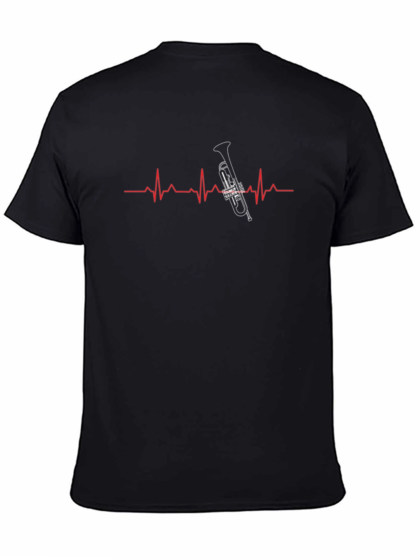 Trumpet Heartbeat Graphic Tee - Black T-Shirt