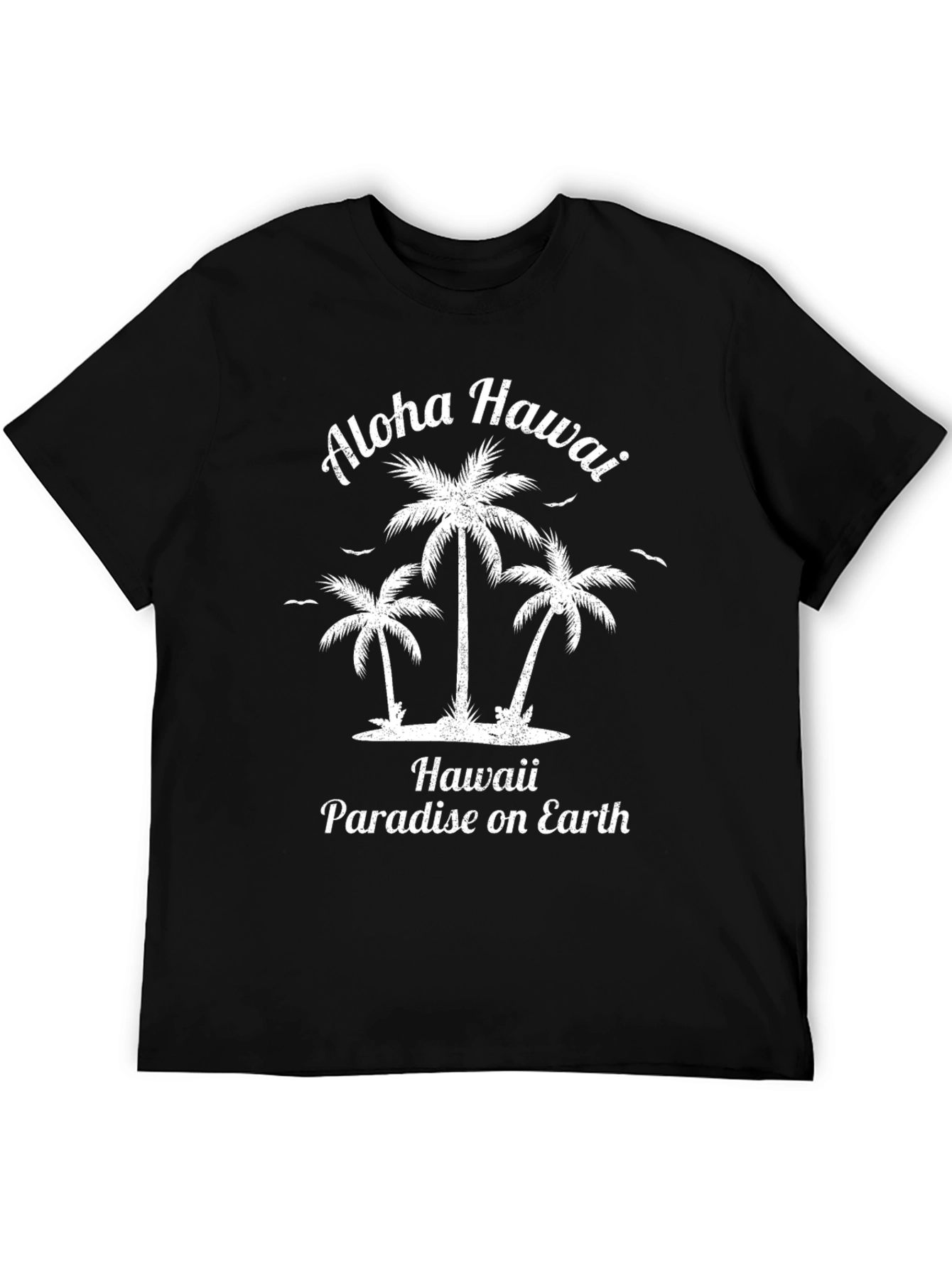 Aloha Hawaii Black Graphic Tee - Paradise on Earth T-Shirt