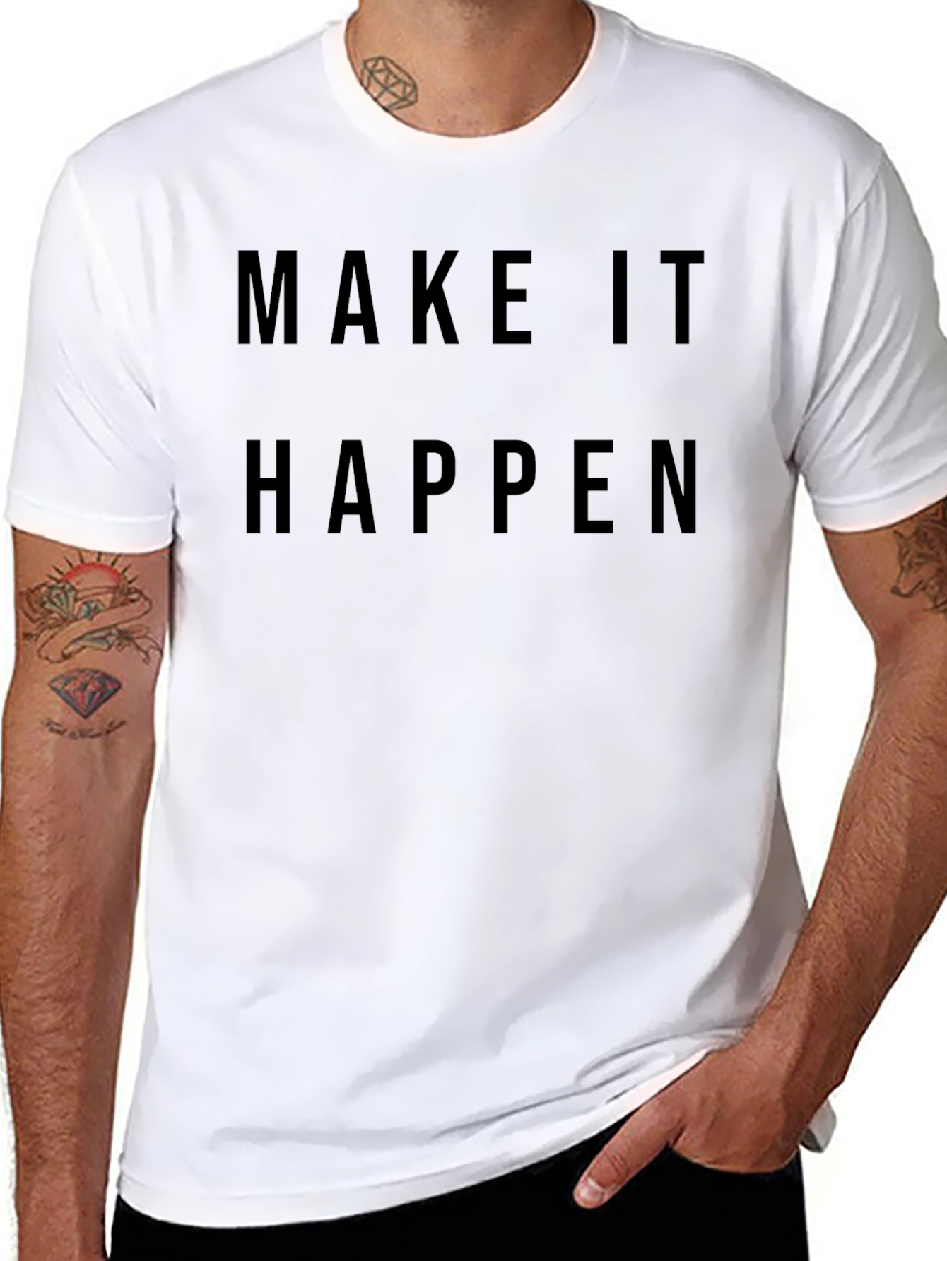 Make it Happen Motivational Graphic Tee - Black