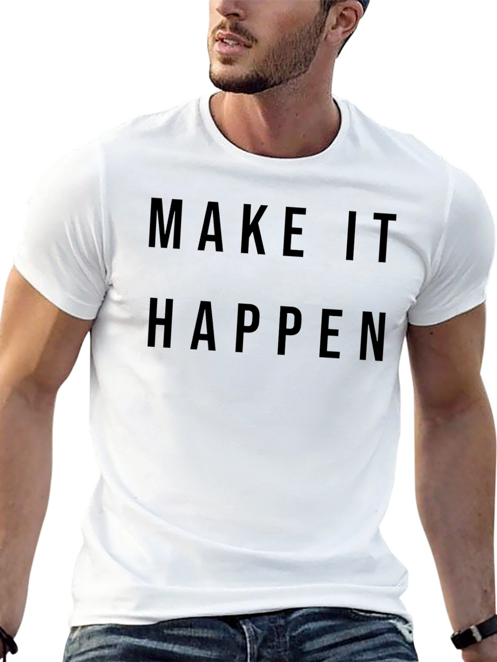 Make it Happen Motivational Graphic Tee - Black