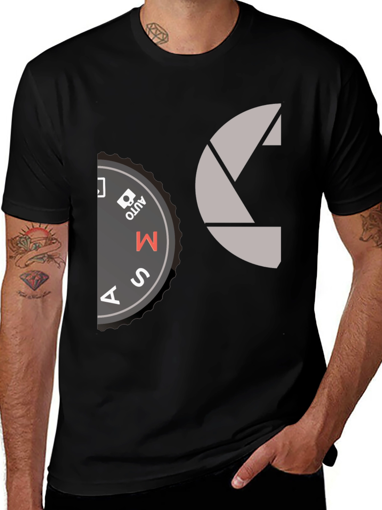 Photographer Mode Dial T-Shirt - Camera Enthusiast Apparel