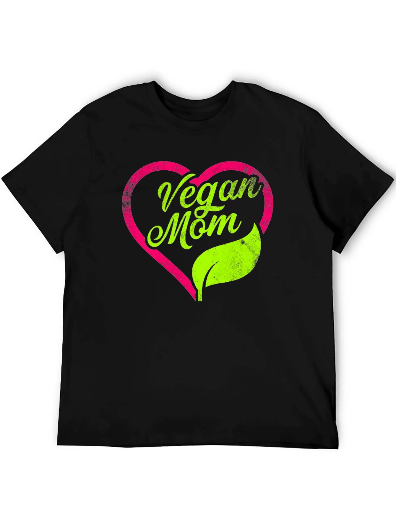 Vegan Mom T-Shirt - Heart & Leaf Design