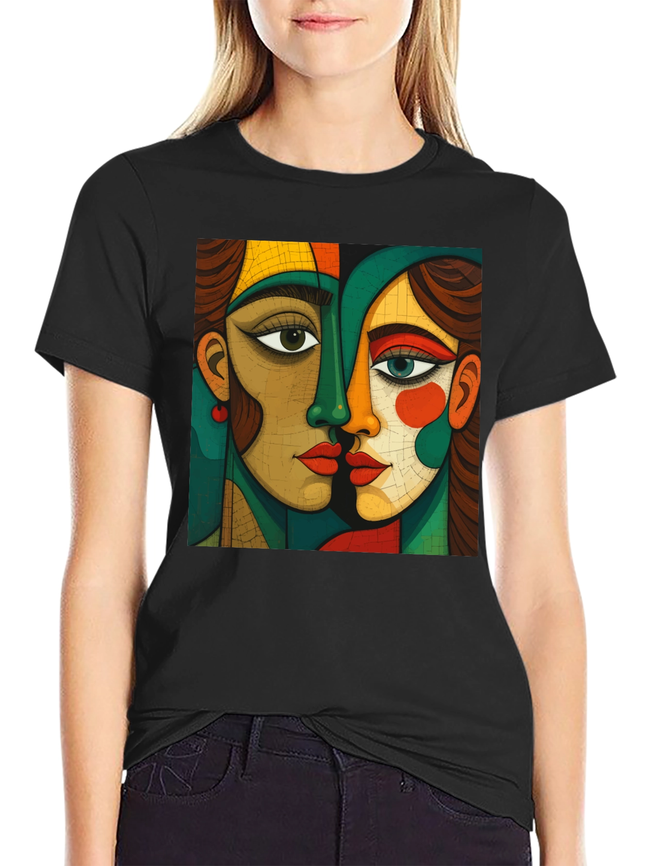 Abstract Faces Graphic Tee - Stylish Unisex T-Shirt