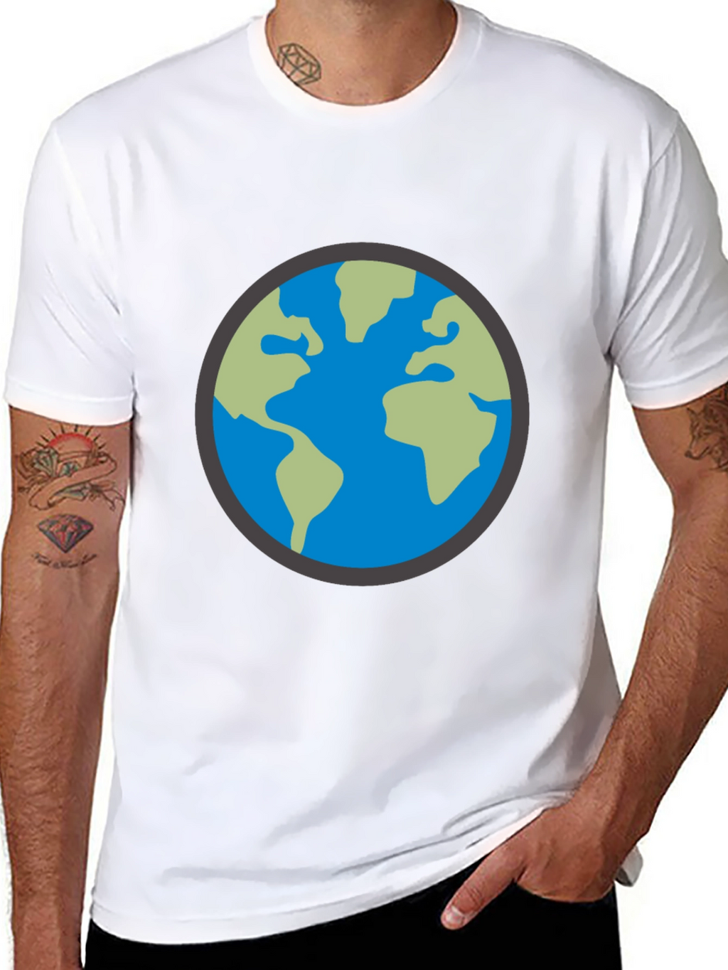 Earth Graphic Black T-Shirt - Global Design