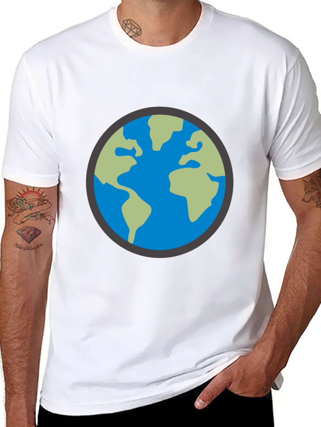 Earth Graphic Black T-Shirt - Global Design