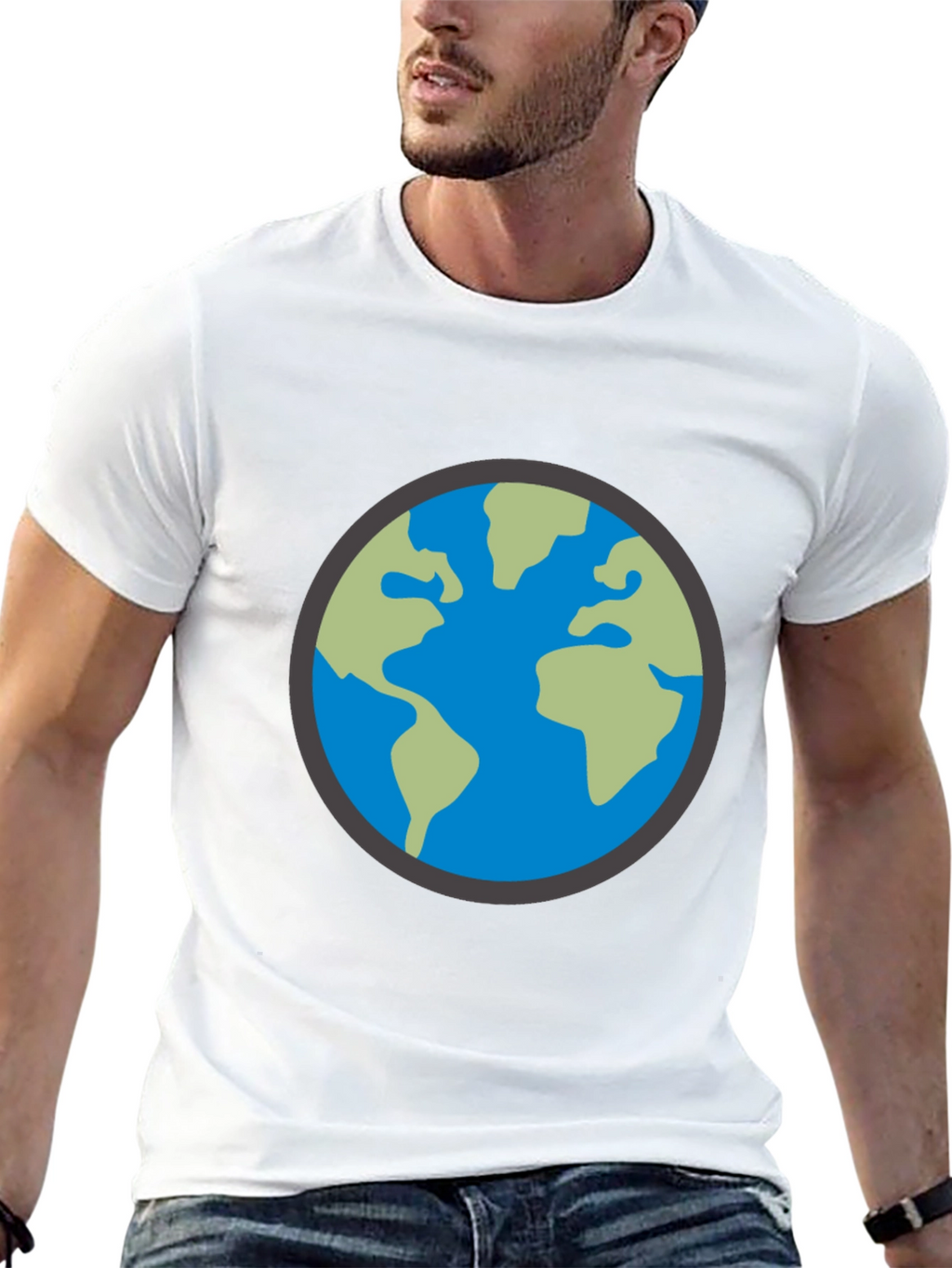 Earth Graphic Black T-Shirt - Global Design