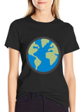 Earth Graphic Black T-Shirt - Global Design
