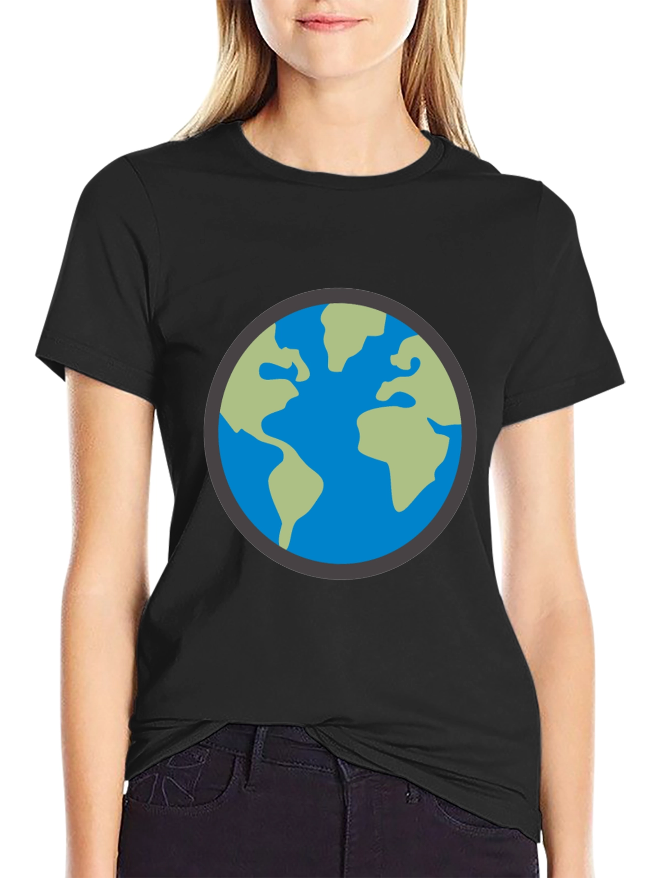 Earth Graphic Black T-Shirt - Global Design
