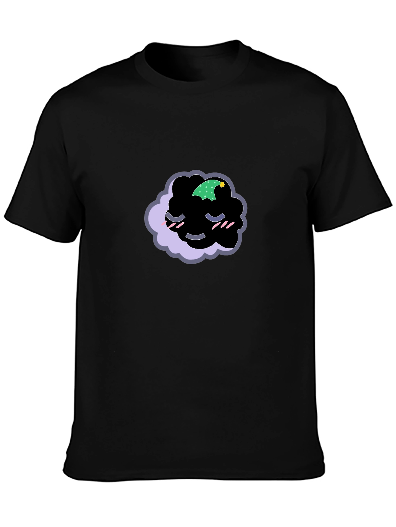 Dreamy Cloud Graphic Tee - Black Cotton Comfort