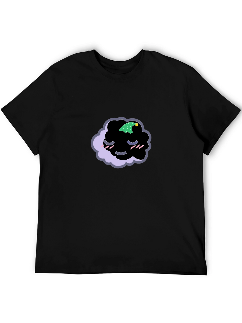 Dreamy Cloud Graphic Tee - Black Cotton Comfort