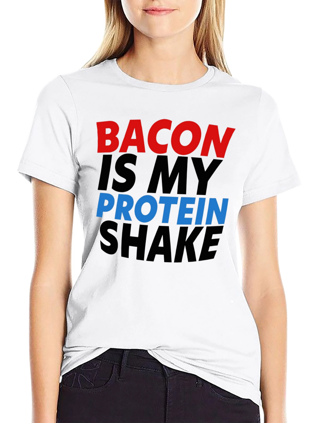 Bacon Is My Protein Shake Black Graphic Tee