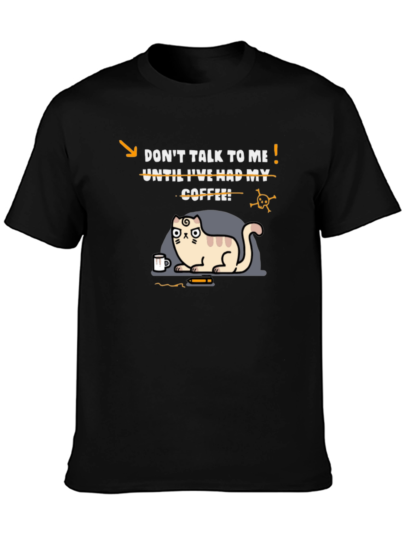 Coffee Cat T-Shirt - Funny Graphic Tee