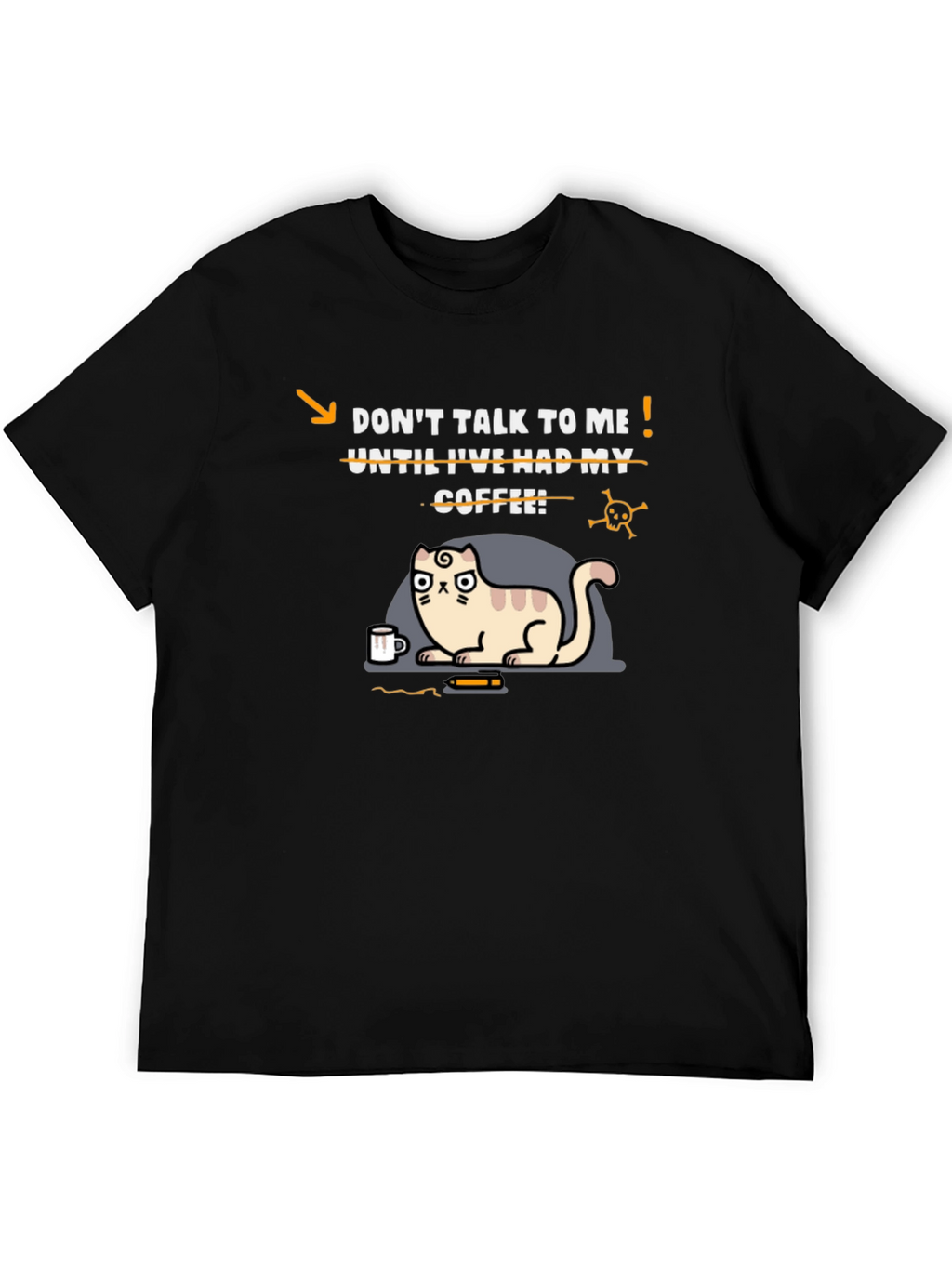 Coffee Cat T-Shirt - Funny Graphic Tee