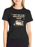 Coffee Cat T-Shirt - Funny Graphic Tee