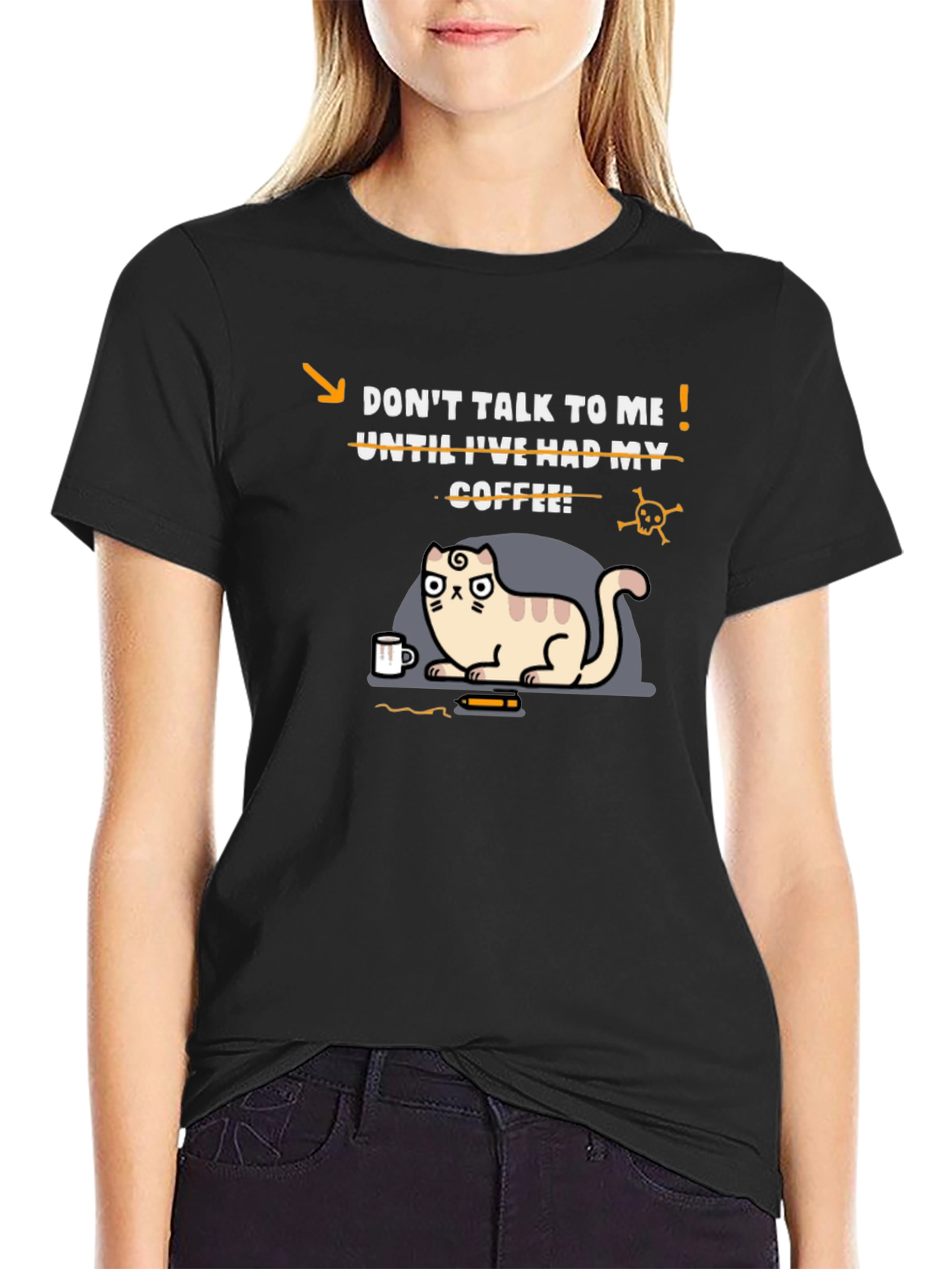 Coffee Cat T-Shirt - Funny Graphic Tee