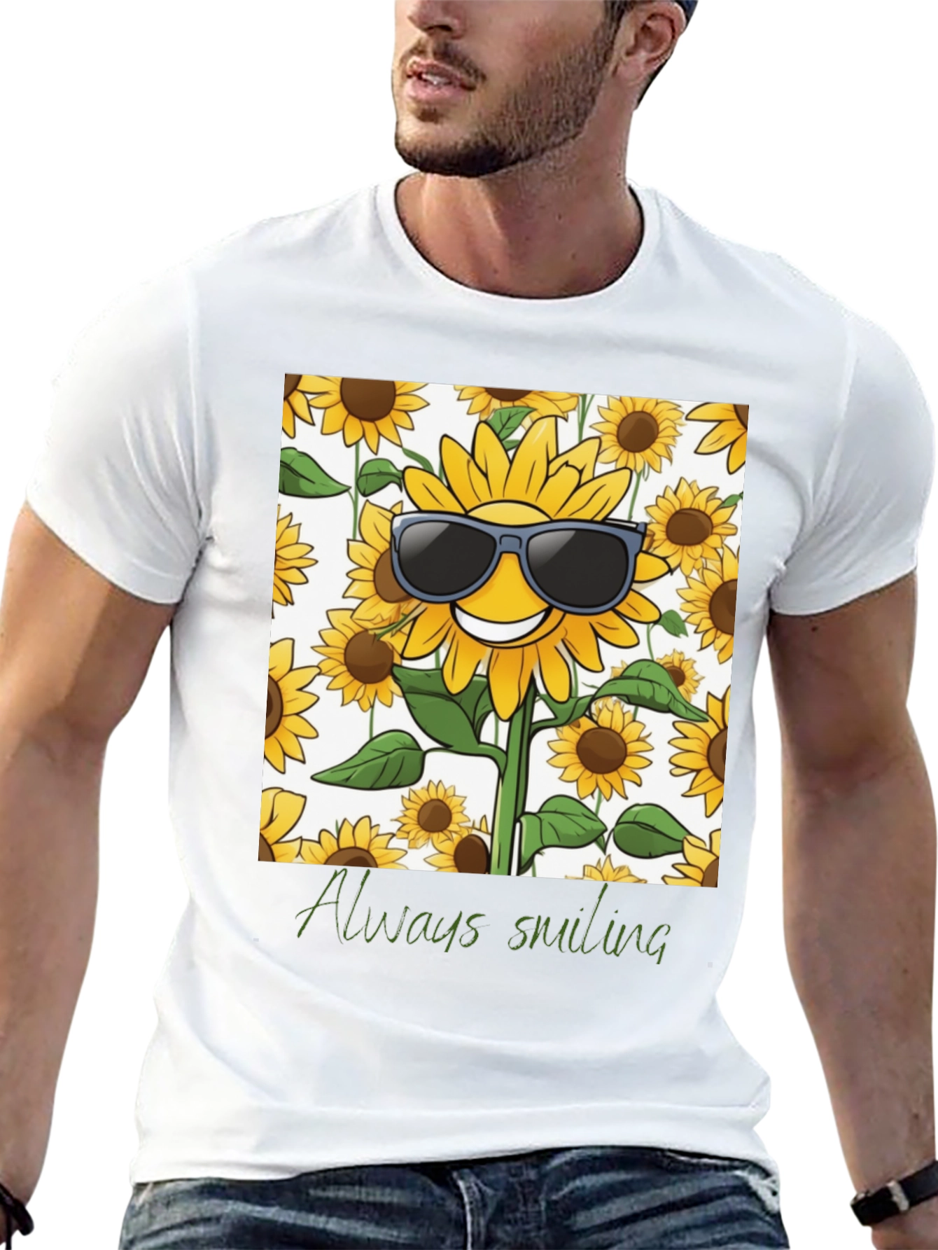 Sunflower Always Smiling Graphic Tee