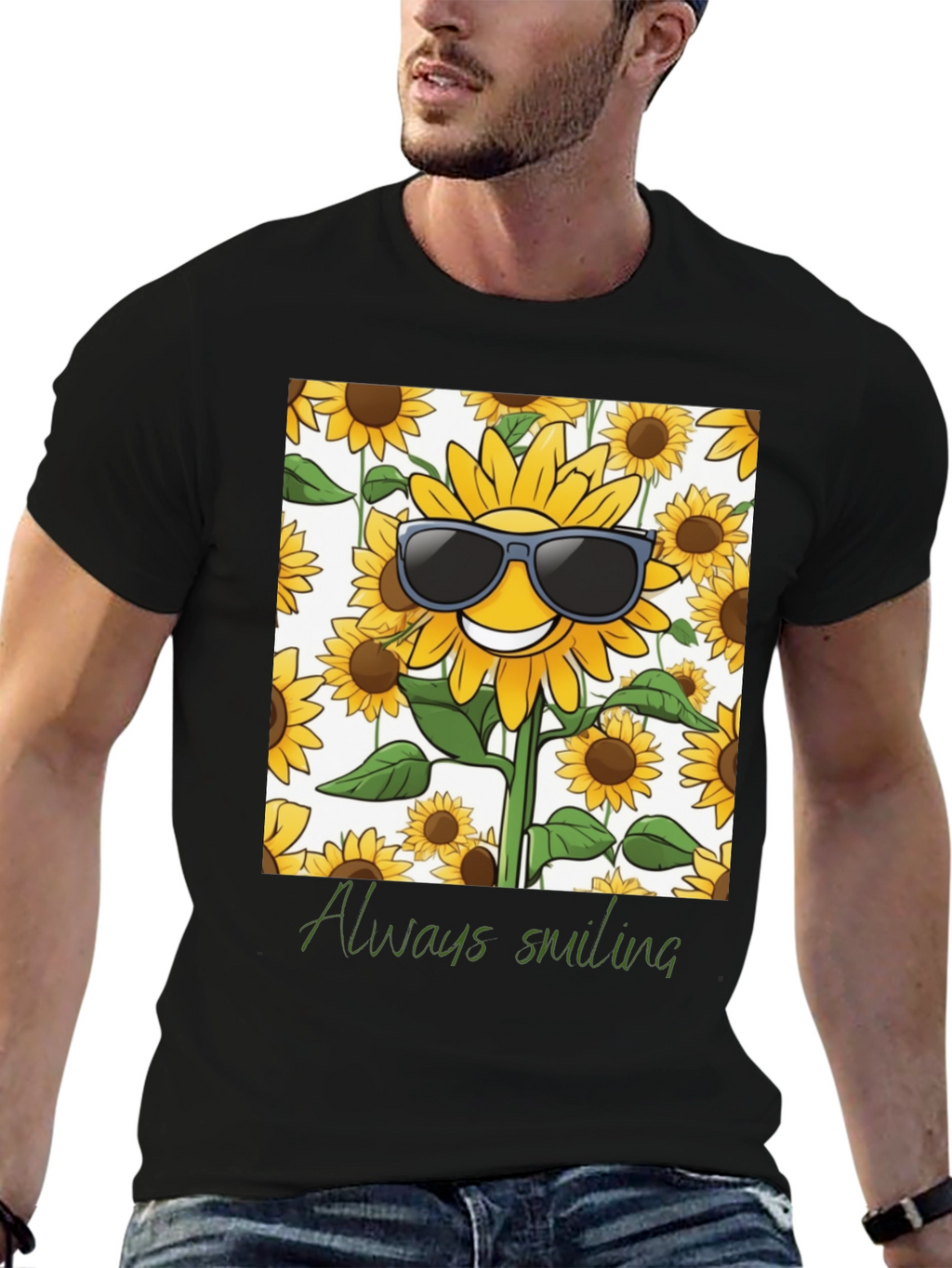 Sunflower Always Smiling Graphic Tee