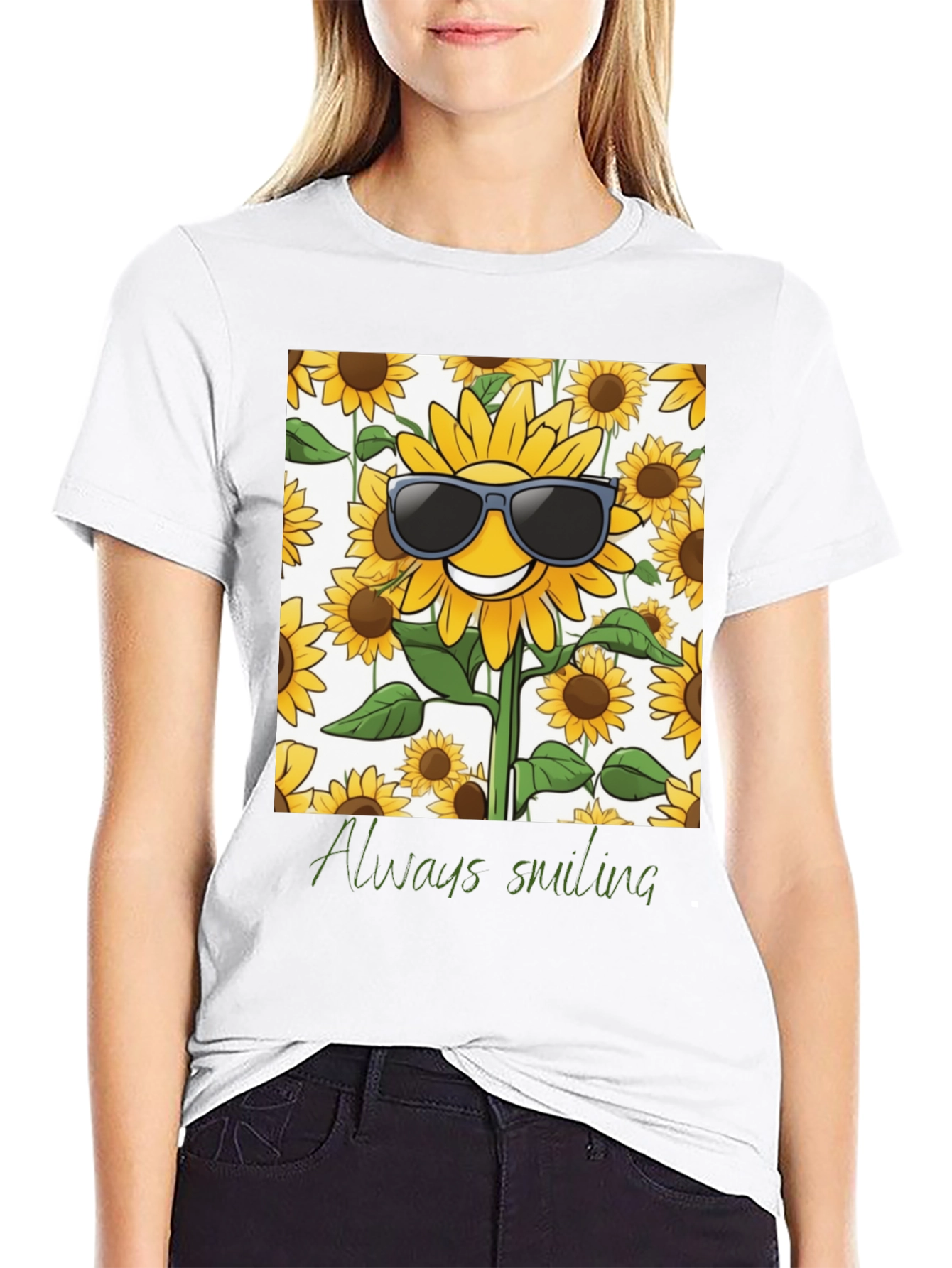 Sunflower Always Smiling Graphic Tee