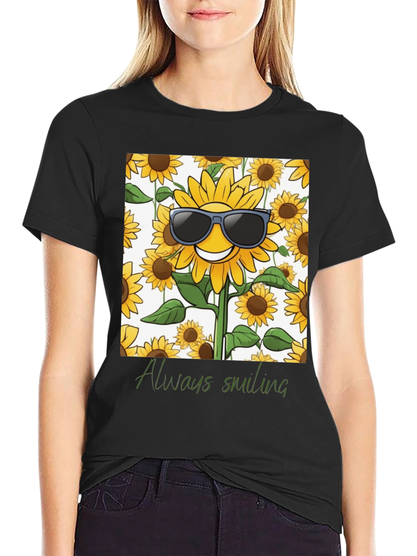 Sunflower Always Smiling Graphic Tee