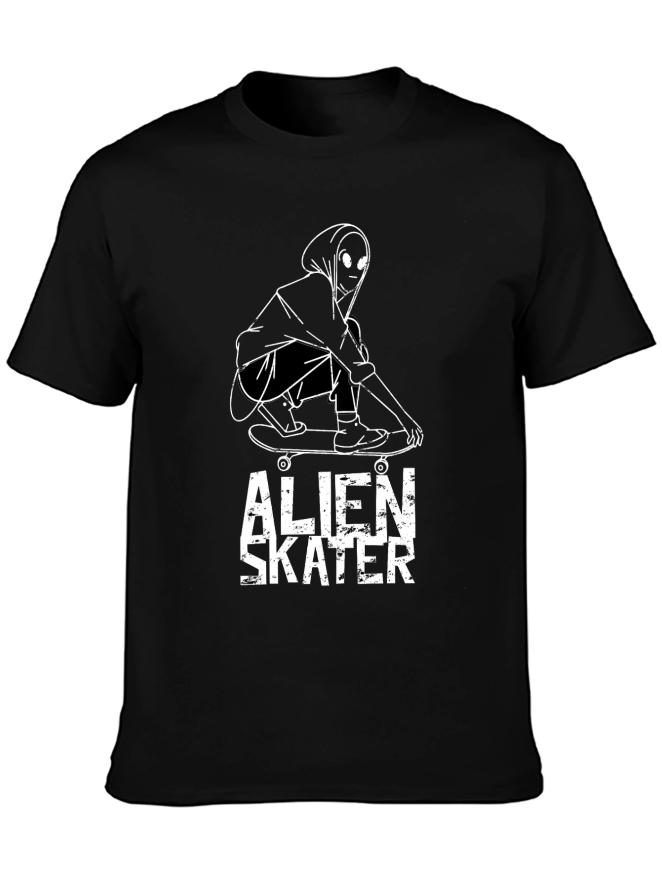 Alien Skater Graphic Tee - Cool Streetwear