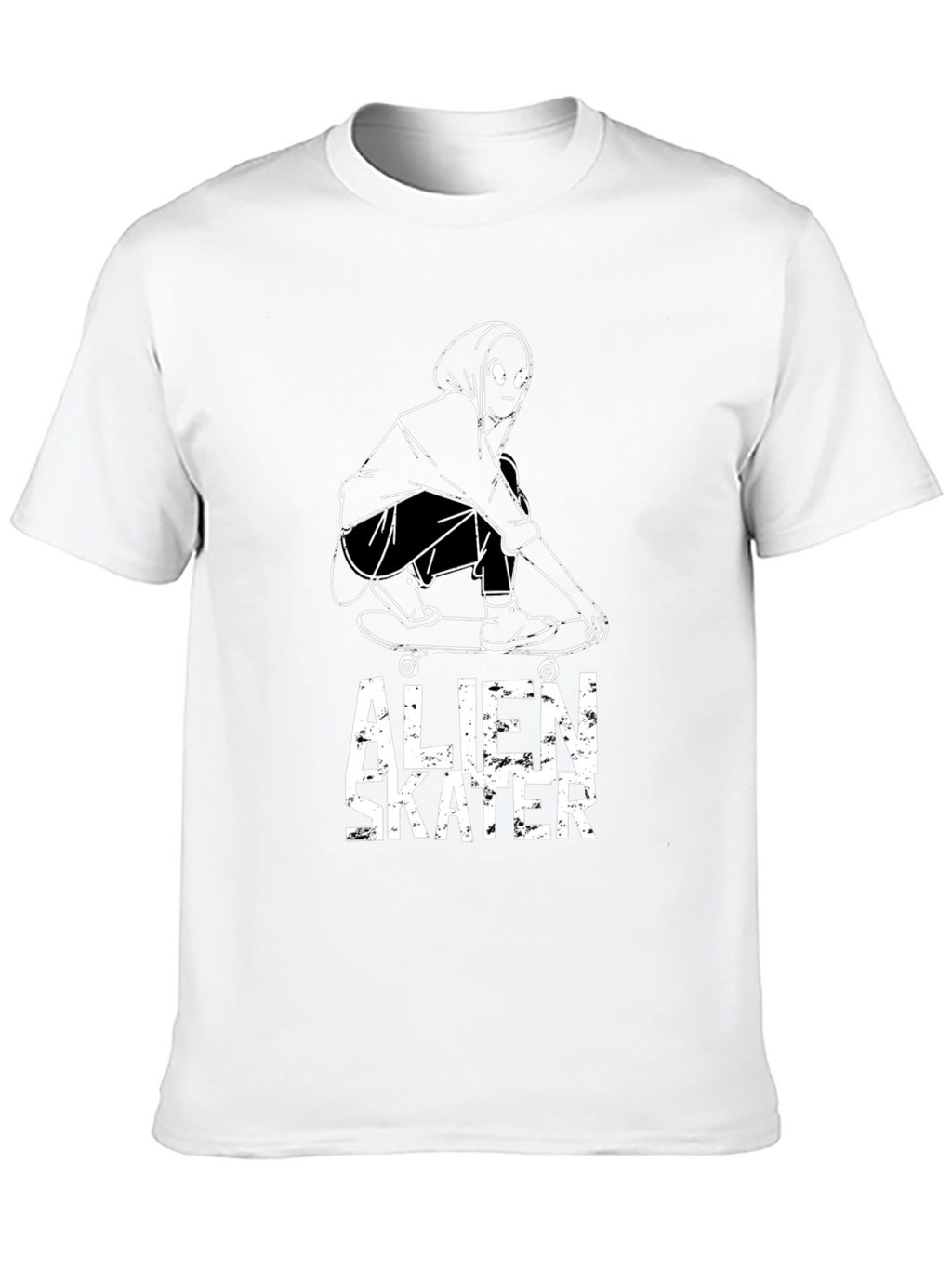 Alien Skater Graphic Tee - Cool Streetwear